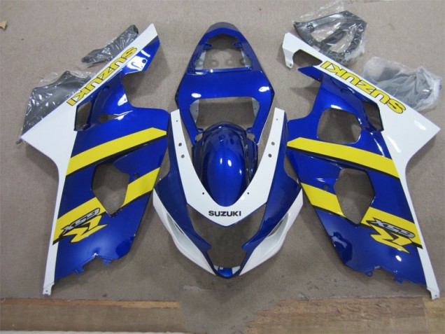 Azul Branco Amarelo Carenagem Moto GSXR 600 K4 2004-2005 Azul Branco Amarelo Carenagem Moto GSXR 600 K4 2004-2005