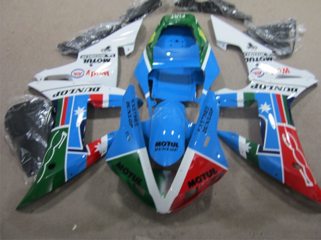 Azul Vermelho Verde Motul Moto Plásticos CBR 1000RR 2004-2005 Azul Vermelho Verde Motul Moto Plásticos CBR 1000RR 2004-2005