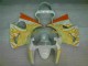 Branco Amarelo Chama Carenagem Moto ZX6R 2000-2002 Branco Amarelo Chama Carenagem Moto ZX6R 2000-2002