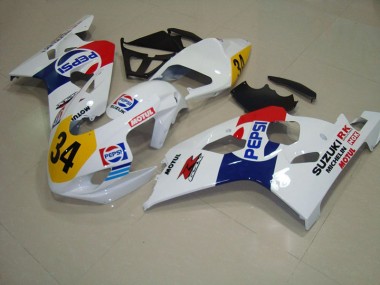 Branco Azul Pepsi 34 Carenagem Moto GSXR 750 K4 2004-2005