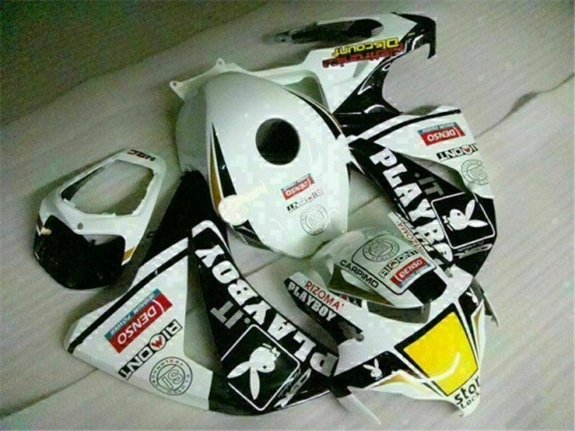 Branco Preto Playboy Abs Carenagem Moto CBR 1000RR 2008-2011 Branco Preto Playboy Abs Carenagem Moto CBR 1000RR 2008-2011