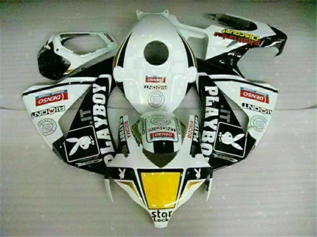 Branco Preto Playboy Abs Carenagem Moto CBR 1000RR 2008-2011 Branco Preto Playboy Abs Carenagem Moto CBR 1000RR 2008-2011