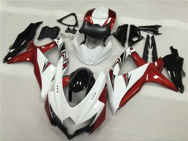 Branco Vermelho Preto Carenagem Moto GSXR 600 / 750 K8 2008-2010