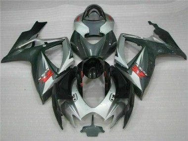 Prata Preto Carenagem Moto GSXR 600 / 750 K6 2006-2007