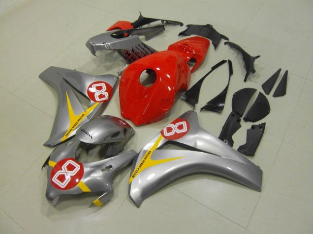 Prata Vermelho 8 Carenagem Moto CBR 1000RR 2008-2011