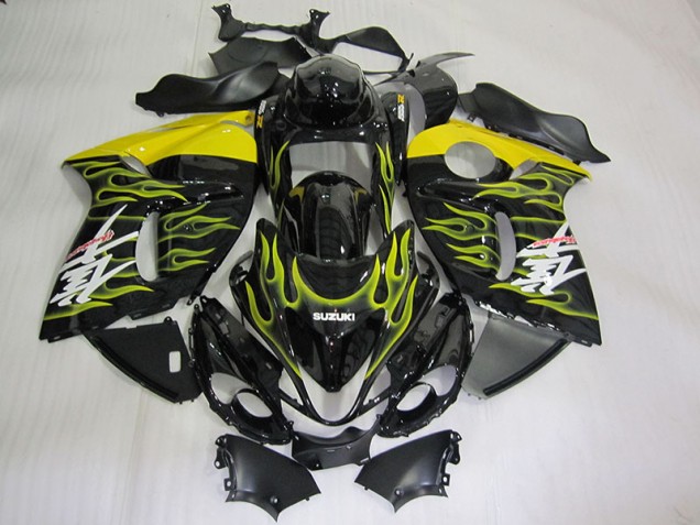 Preto Amarelo Chama Carenagem Moto GSXR 1300 Hayabusa 2008-2019 Preto Amarelo Chama Carenagem Moto GSXR 1300 Hayabusa 2008-2019