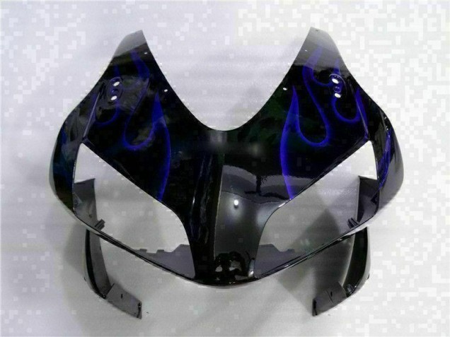 Preto & Azul Chama Carenagem Moto CBR 600RR 2003-2004 Preto & Azul Chama Carenagem Moto CBR 600RR 2003-2004