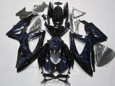 Preto Azul Chama Carenagem Moto GSXR 600 K8 2008-2010