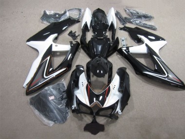 Preto Branco Abs Moto Plásticos GSXR 600 K8 2008-2010