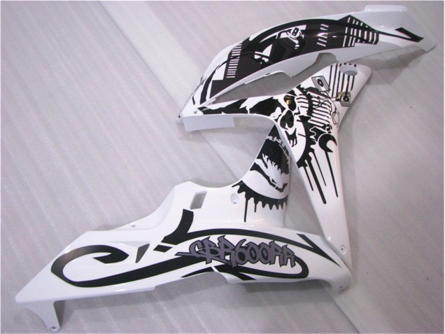 Preto Branco Carroçaria Moto CBR 600RR 2007-2008 Preto Branco Carroçaria Moto CBR 600RR 2007-2008