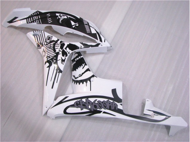 Preto Branco Carroçaria Moto CBR 600RR 2007-2008 Preto Branco Carroçaria Moto CBR 600RR 2007-2008