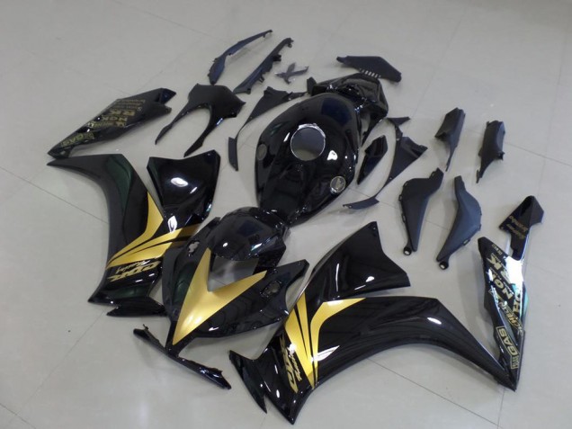 Preto Brilhante Ouro Adesivo Carenagem Moto CBR 1000RR 2012-2016