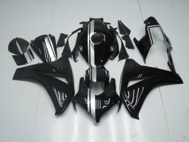 Preto Brilhante & Prata Listra Carenagem Moto CBR 1000RR 2008-2011