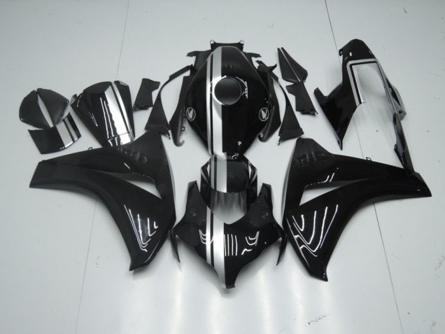 Preto Brilhante & Prata Listra Carenagem Moto CBR 1000RR 2008-2011 Preto Brilhante & Prata Listra Carenagem Moto CBR 1000RR 2008-2011