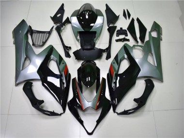Preto Prata Carenagem Moto GSXR 1000 K5 2005-2006