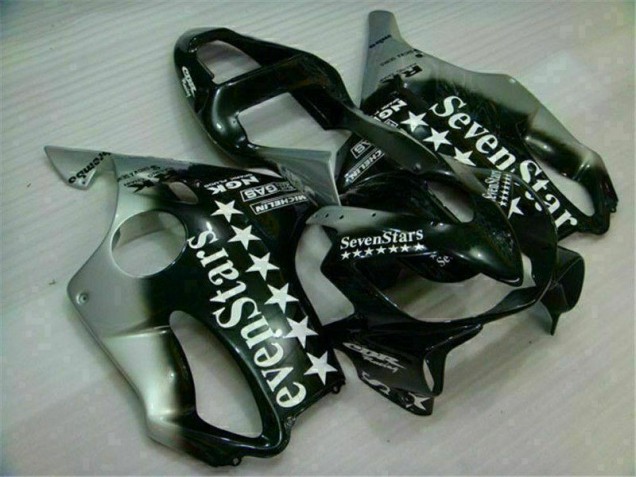 Preto Prata SevenStarss Carenagem Moto CBR 600 F4i 2001-2003 Preto Prata SevenStarss Carenagem Moto CBR 600 F4i 2001-2003
