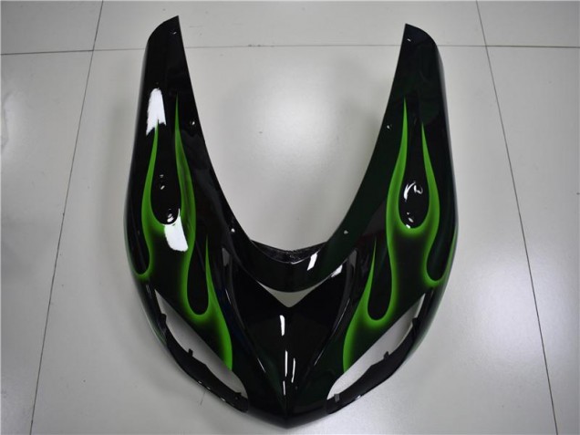 Preto Verde Chama Carenagem Moto ZX10R 2006-2007