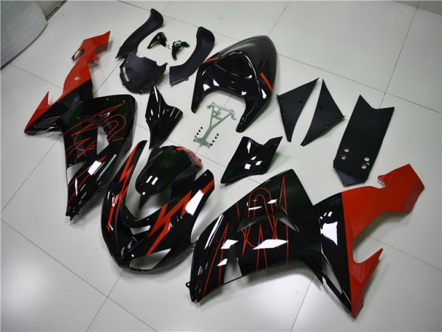 Preto Vermelho Carenagem Moto ZX10R 2006-2007 Preto Vermelho Carenagem Moto ZX10R 2006-2007
