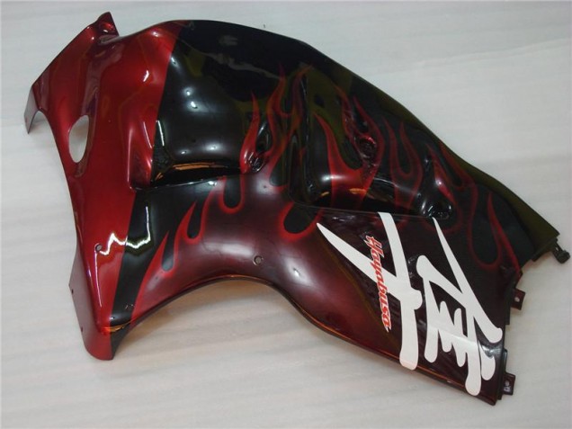 Preto Vermelho Chama Carenagem Moto GSXR 1300 Hayabusa 2008-2019 Preto Vermelho Chama Carenagem Moto GSXR 1300 Hayabusa 2008-2019