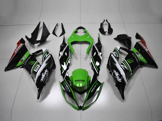 Verde Preto Branco Carenagem Moto ZX6R 2013-2018 Verde Preto Branco Carenagem Moto ZX6R 2013-2018