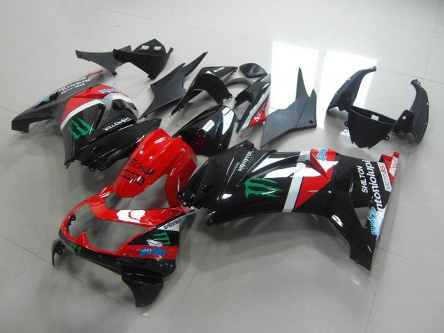 Vermelho & Preto Monster Carenagem Moto ZX 250R 2008-2012